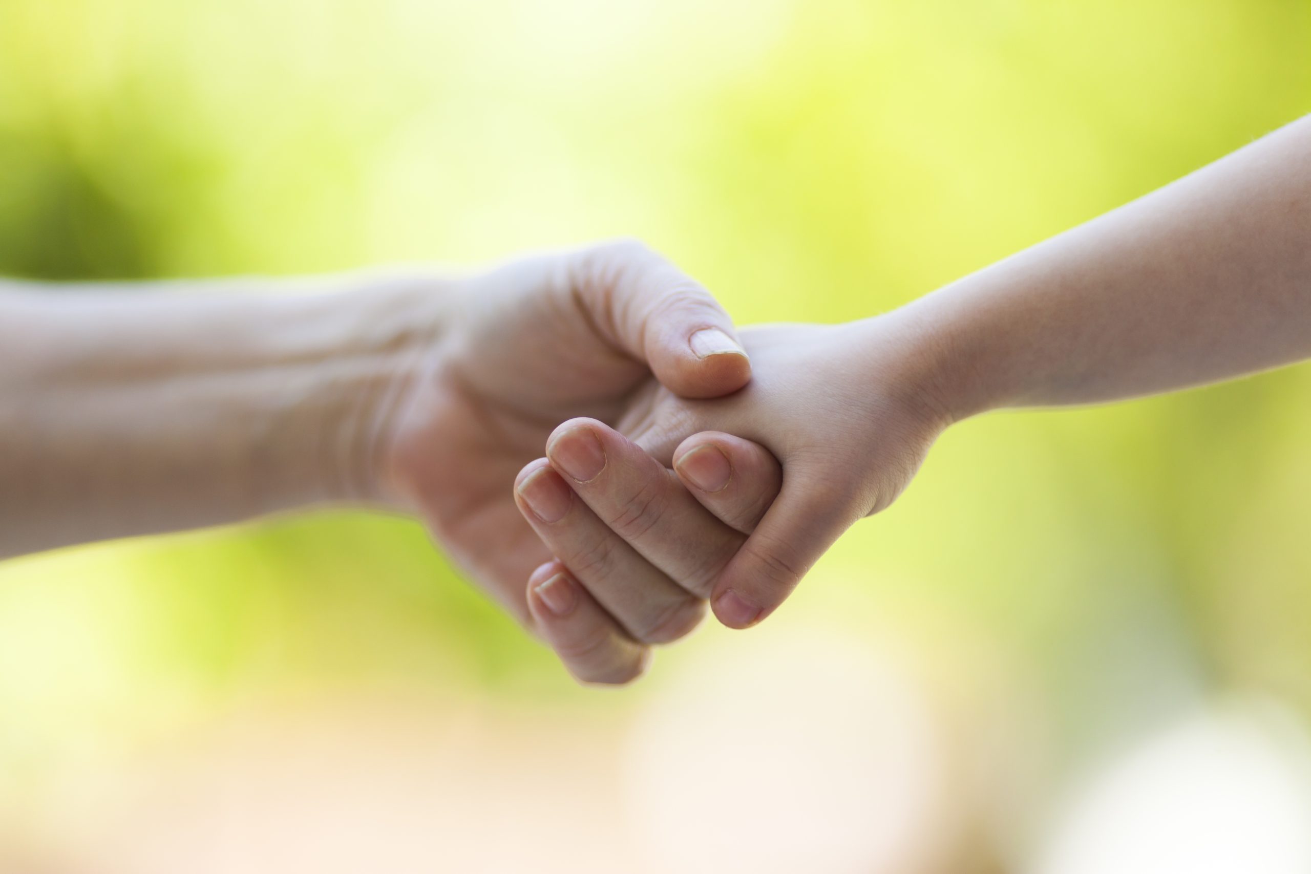 Adult and Child Hands Claspsed from Shutterstock