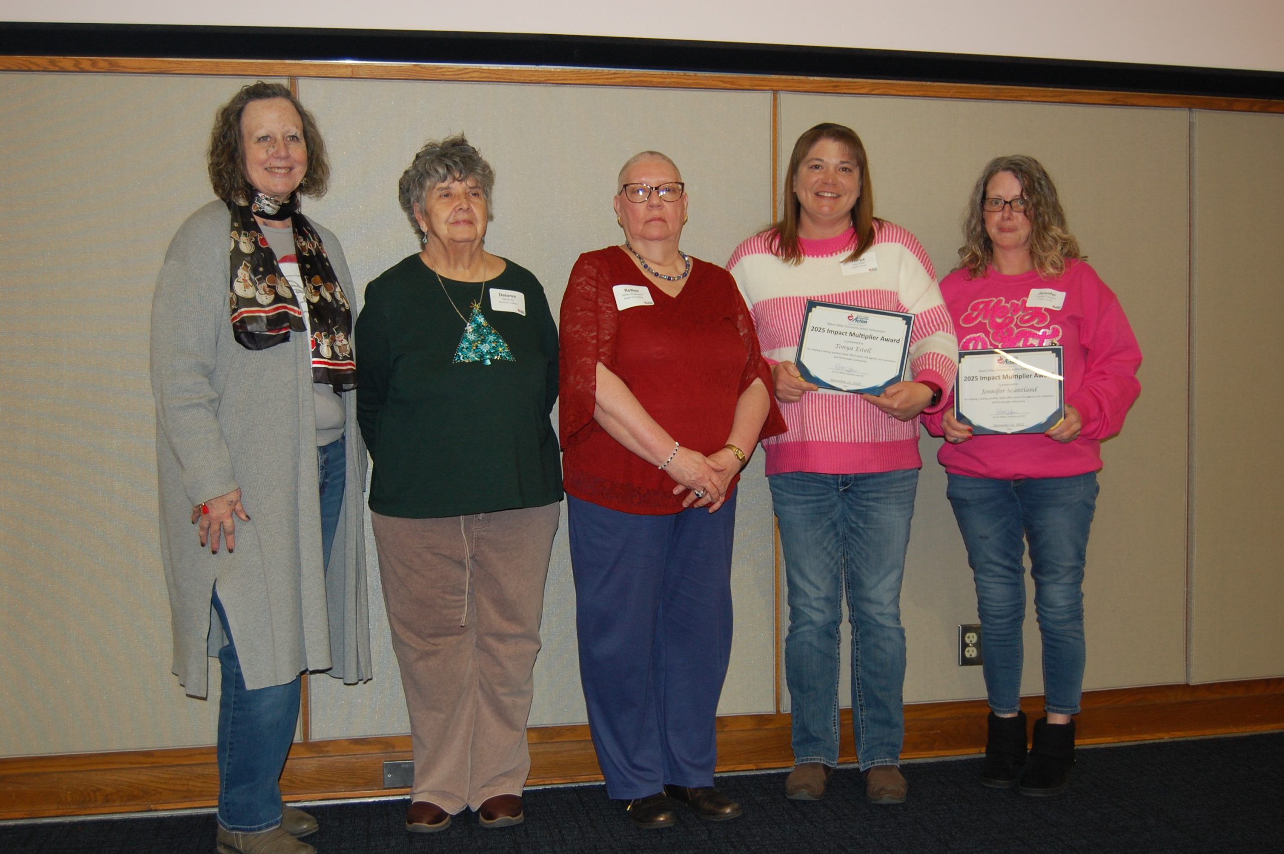 Group of people at awards presentation