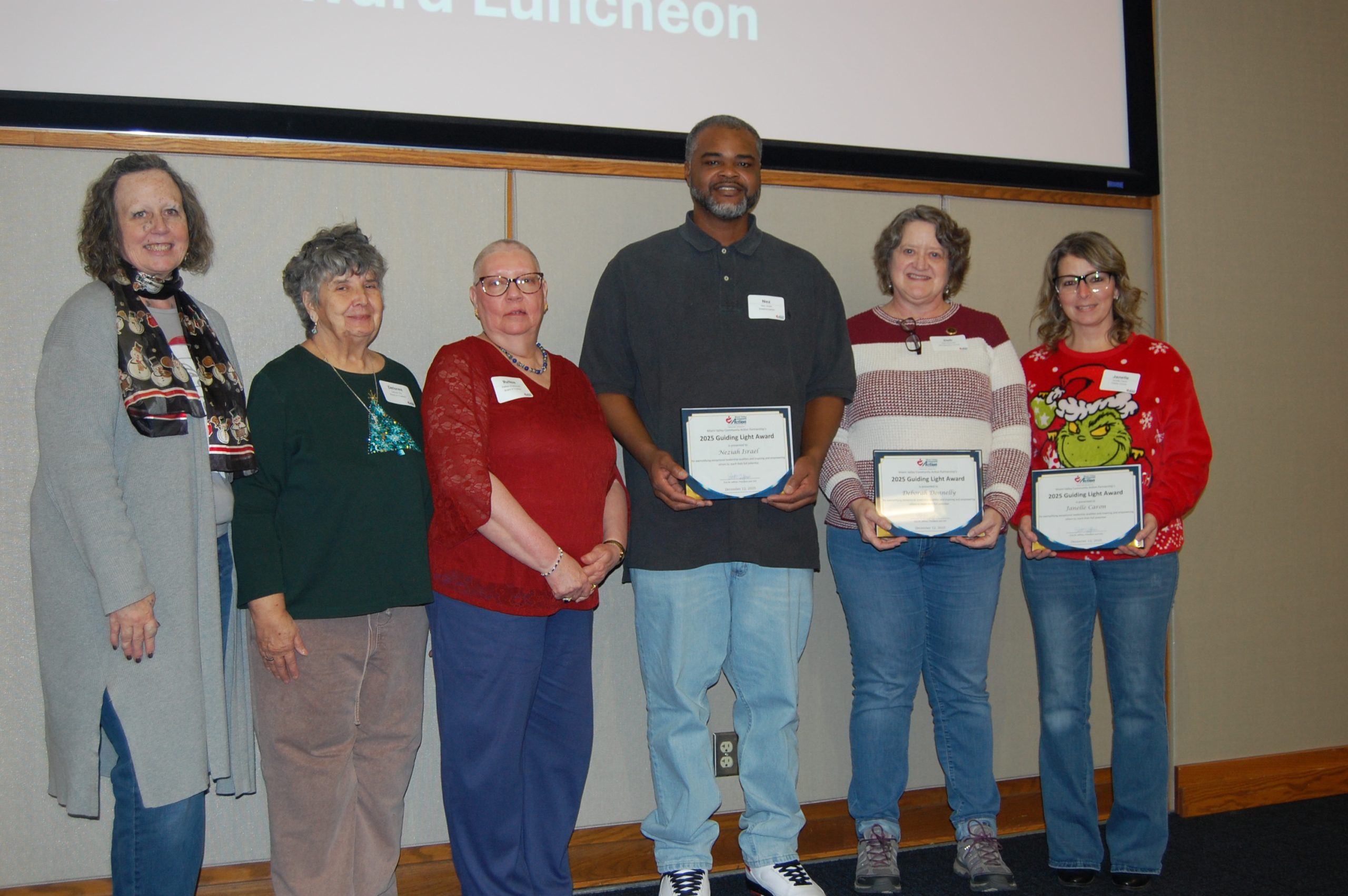 Group of people at awards presentation