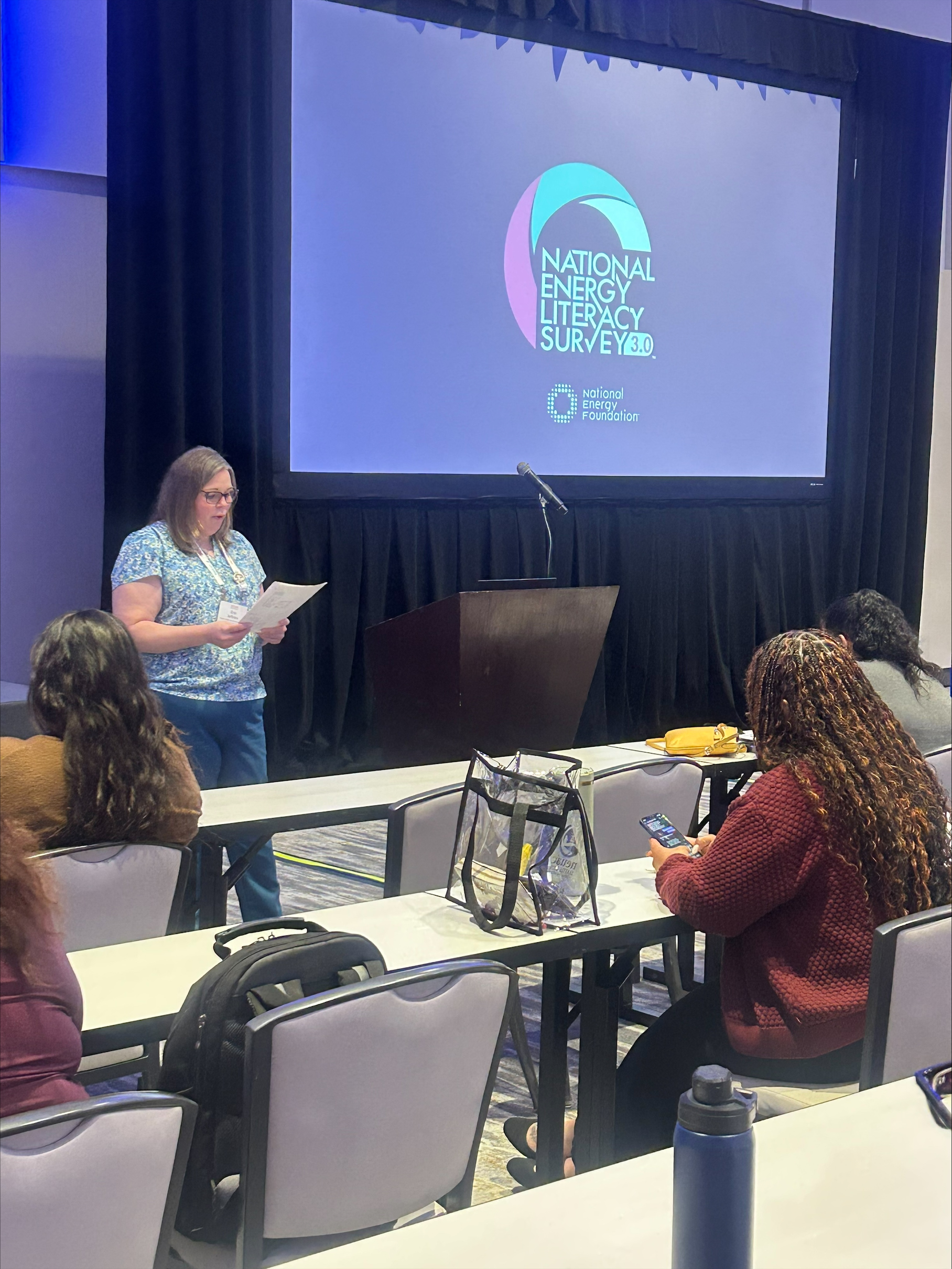 Erin Jeffries speaking at a conference