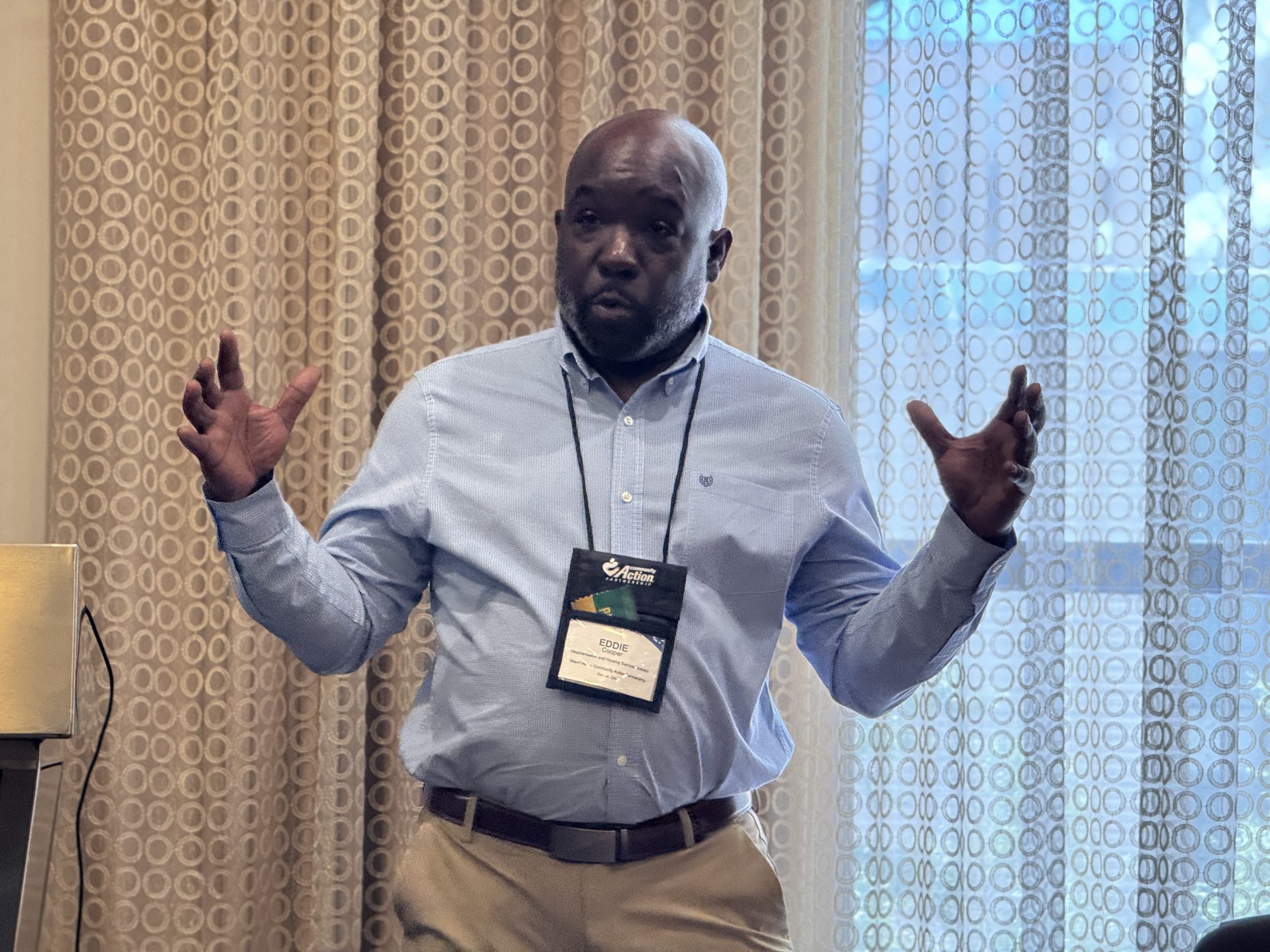 Eddie Cooper presents at the National Community Action Partnership Conference